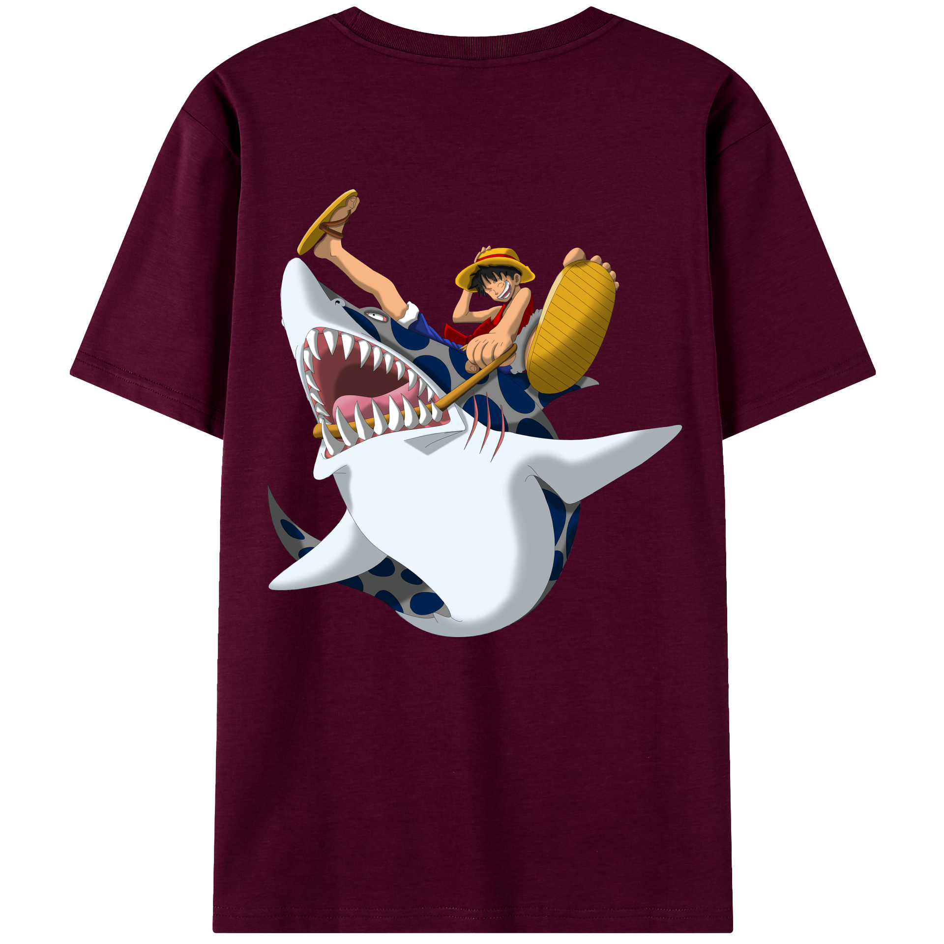 ワンピース モンキー・D・ルフィ ONE PIECE Monkey D. Luffy レディース半袖Tシャツ(バックプリント)
